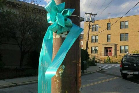 Ribbon on the pole